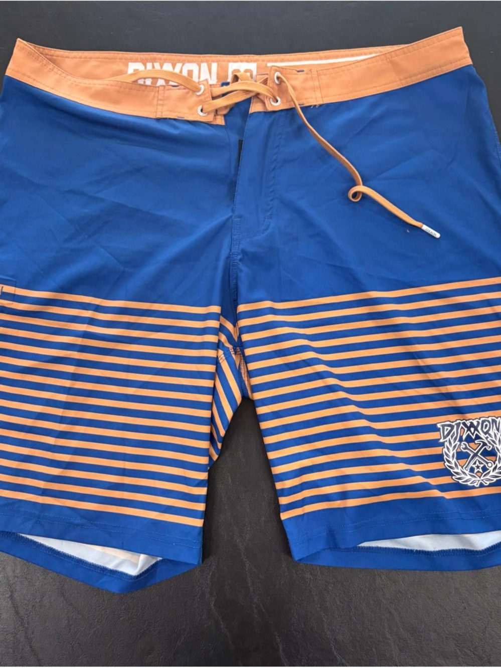 DIXXON Blue and Orange Men's Swim Board Shorts